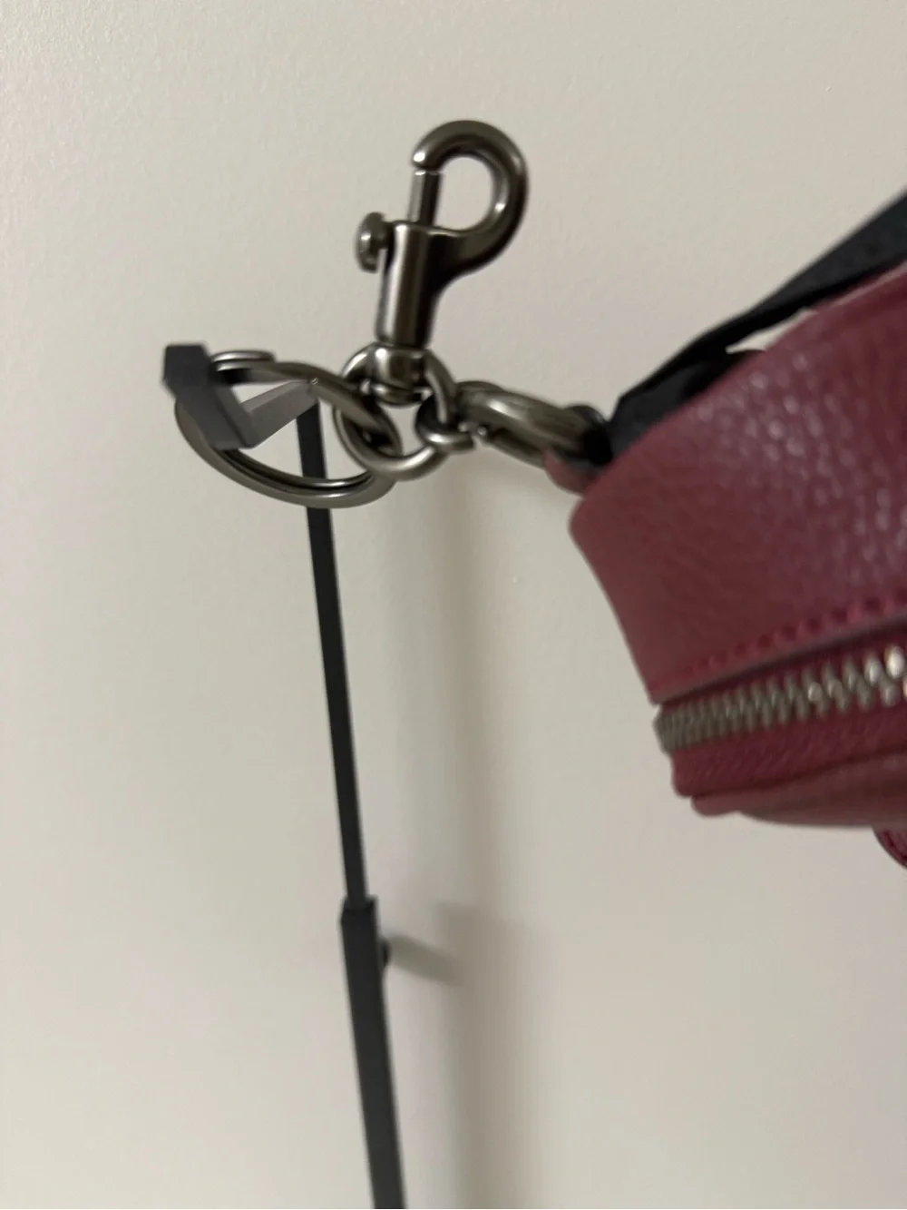 Coach Pebbled Leather Mini Backpack Keychain/ Bag Charm - Wine